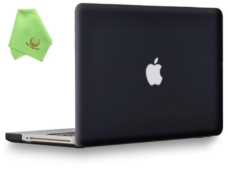 UESWILL Compatible with MacBook Pro 13 inch with CD-ROM (Late 2008-Mid 2012 Release) Model A1278, Smooth Matte Hard Shell Case Cover + Microfibre Cleaning Cloth, Black - Image 1